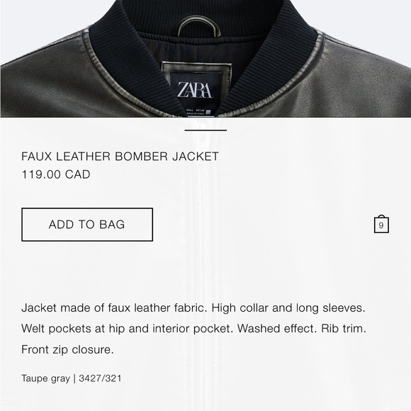Zara faux leather bomber jacket - Picture 4 of 6